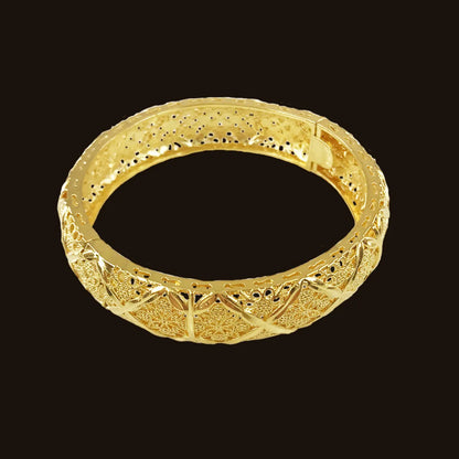 Ethnic Style Solid Color Copper Gold Plated Bangle In Bulk