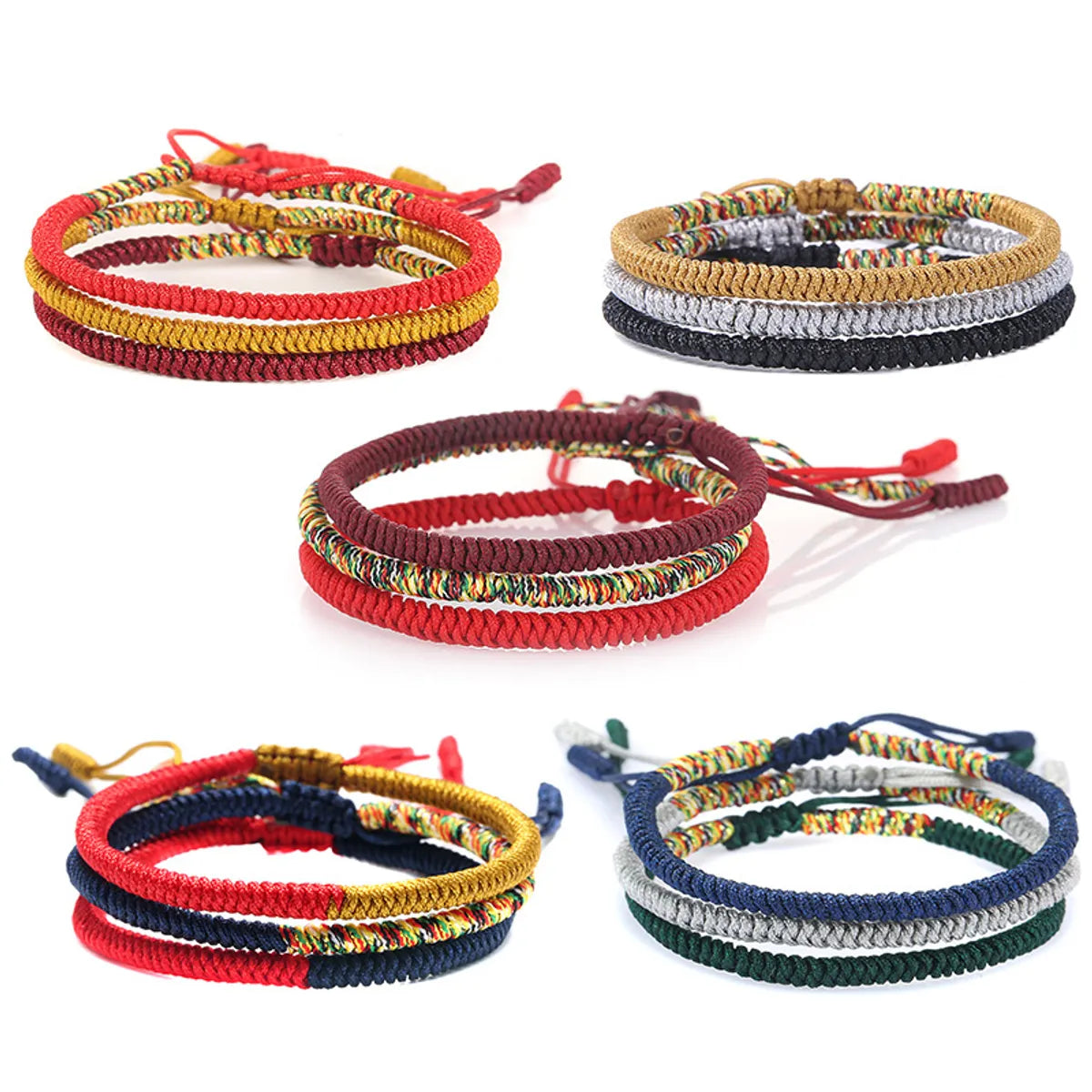 Ethnic Style Solid Color Jade Thread Braid Unisex Bracelets