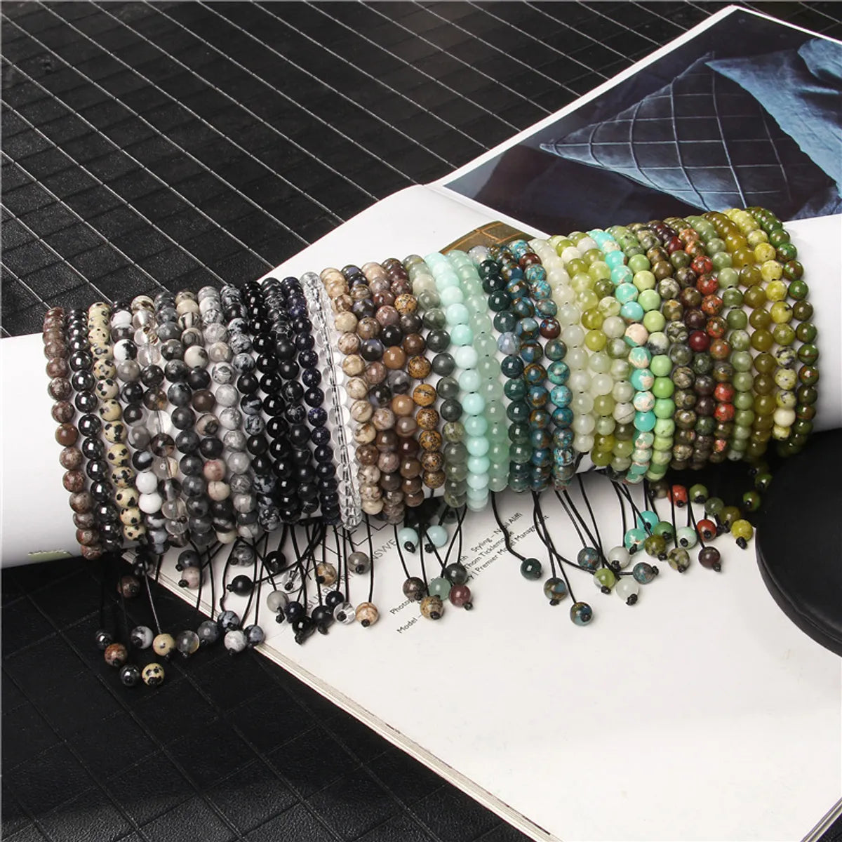 Ethnic Style Solid Color Natural Stone Beaded Bracelets