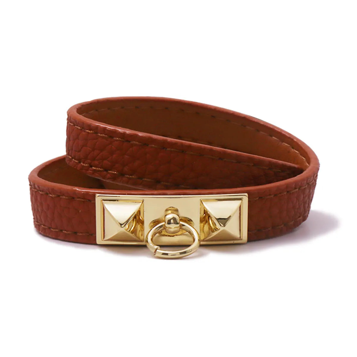 Ethnic Style Solid Color Pu Leather Women'S Wristband