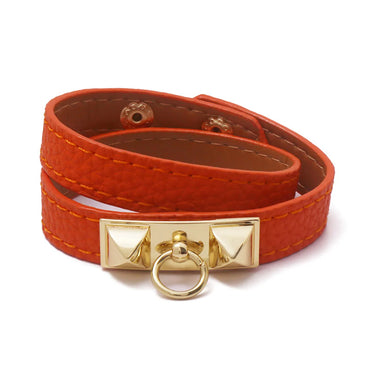 Ethnic Style Solid Color Pu Leather Women'S Wristband