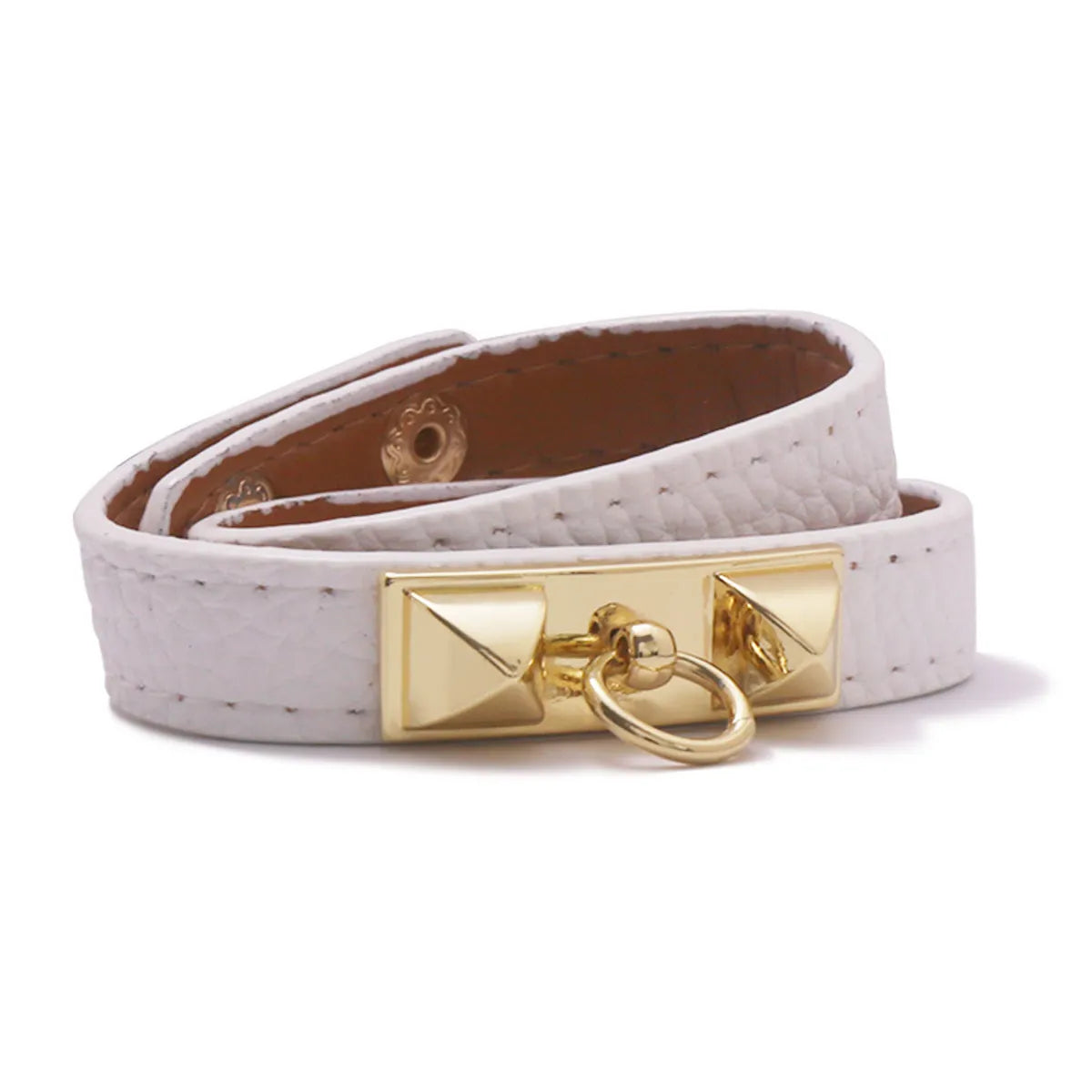 Ethnic Style Solid Color Pu Leather Women'S Wristband