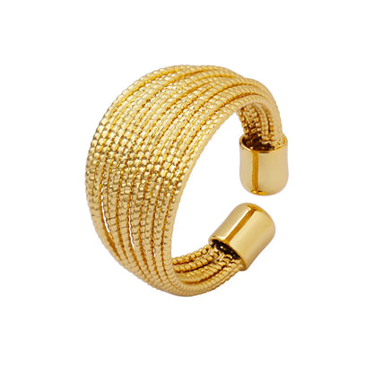 Ethnic Style Solid Color Titanium Steel Plating Gold Plated Rings