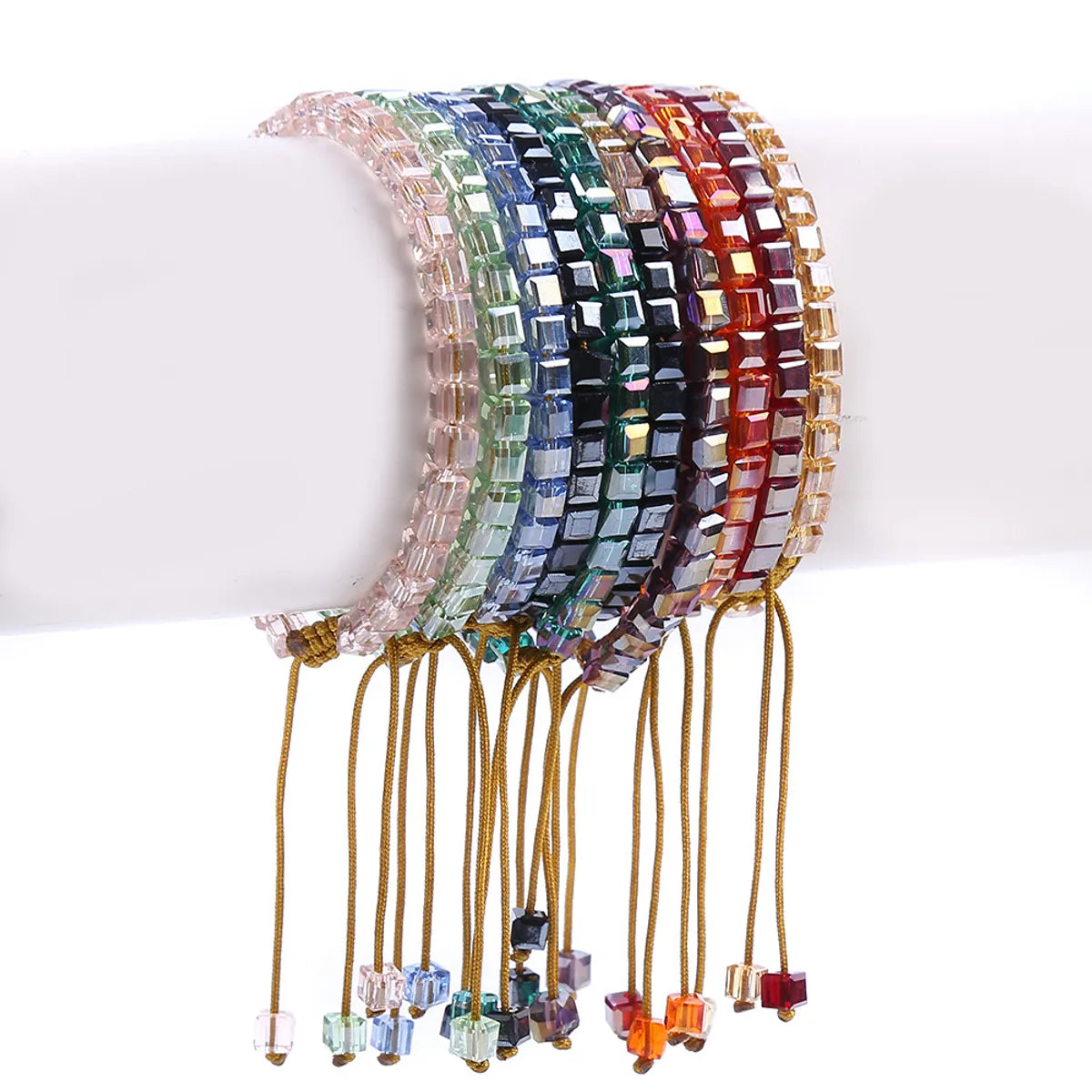 Ethnic Style Square Glass Beaded Women's Bracelets 1 Piece