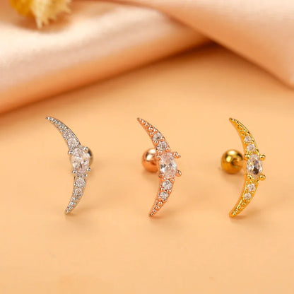 Ethnic Style Star Metal Plating Zircon Ear Studs 1 Piece