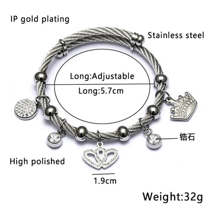 Ethnic Style Star Stainless Steel Hollow Out Artificial Gemstones Bangle 1 Piece