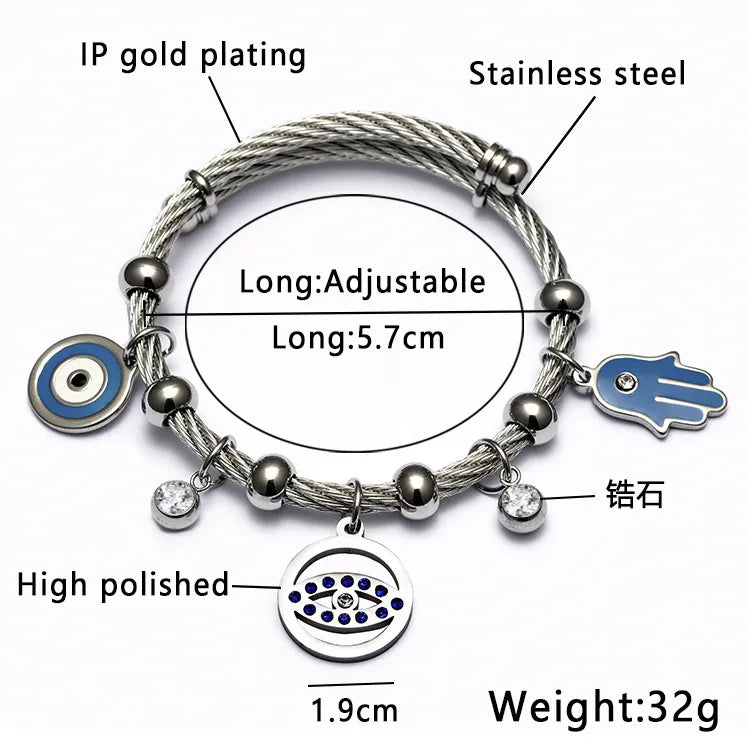 Ethnic Style Star Stainless Steel Hollow Out Artificial Gemstones Bangle 1 Piece