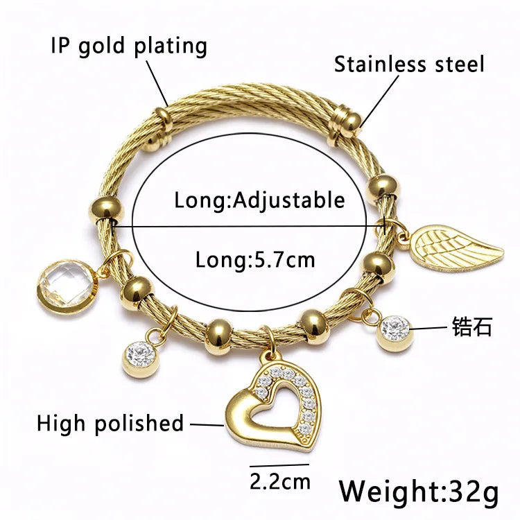 Ethnic Style Star Stainless Steel Hollow Out Artificial Gemstones Bangle 1 Piece