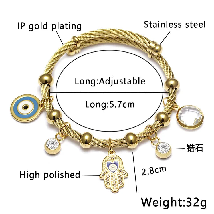 Ethnic Style Star Stainless Steel Hollow Out Artificial Gemstones Bangle 1 Piece