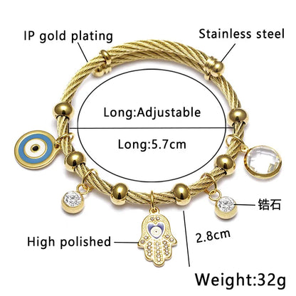 Ethnic Style Star Stainless Steel Hollow Out Artificial Gemstones Bangle 1 Piece