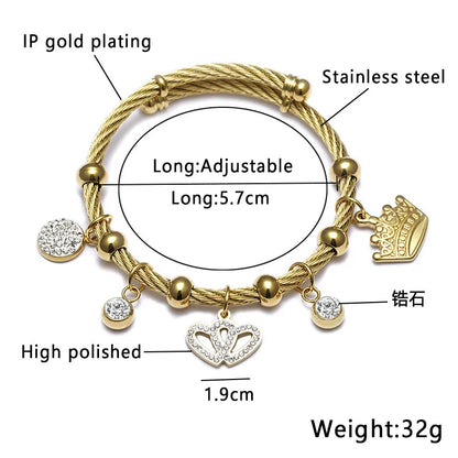 Ethnic Style Star Stainless Steel Hollow Out Artificial Gemstones Bangle 1 Piece