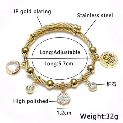 Ethnic Style Star Stainless Steel Hollow Out Artificial Gemstones Bangle 1 Piece