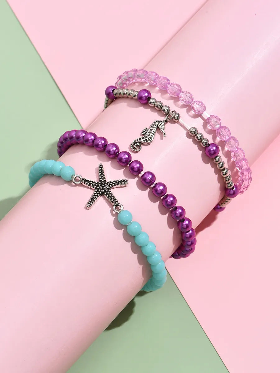 Ethnic Style Starfish Arylic Alloy Beaded Bracelets 1 Set