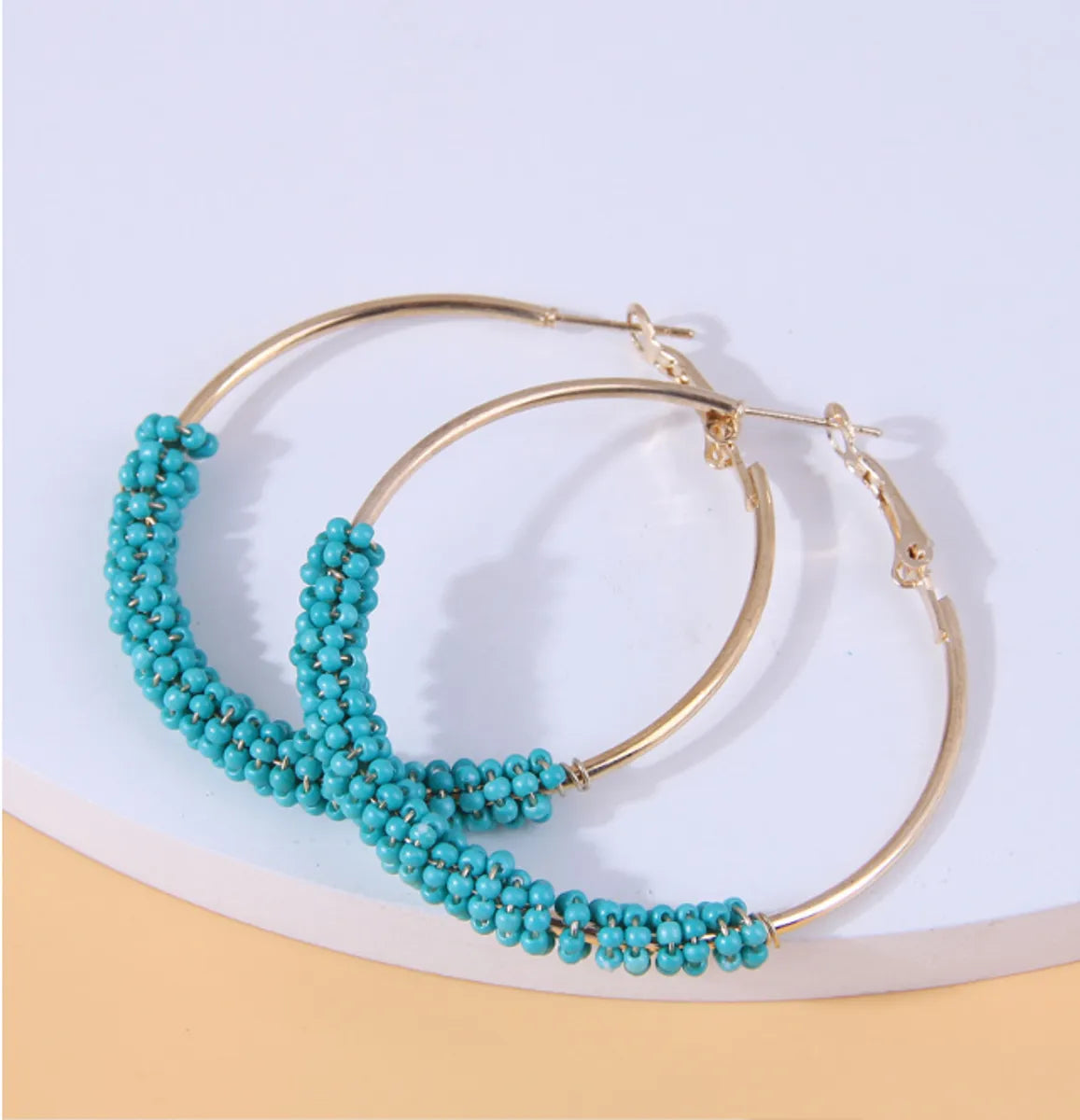 Ethnic Style Streetwear Circle Alloy Seed Bead Women's Hoop Earrings