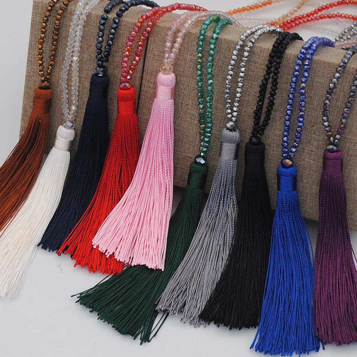 Ethnic Style Tassel Artificial Crystal Beaded Women's Sweater Chain