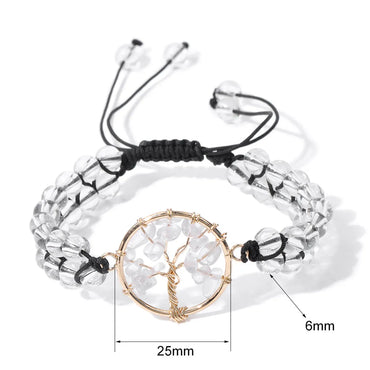 Ethnic Style Tree Natural Stone Knitting Bracelets