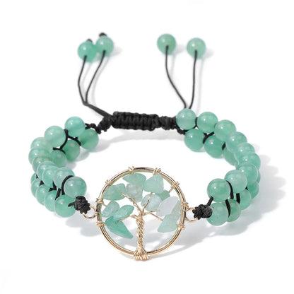 Ethnic Style Tree Natural Stone Knitting Bracelets