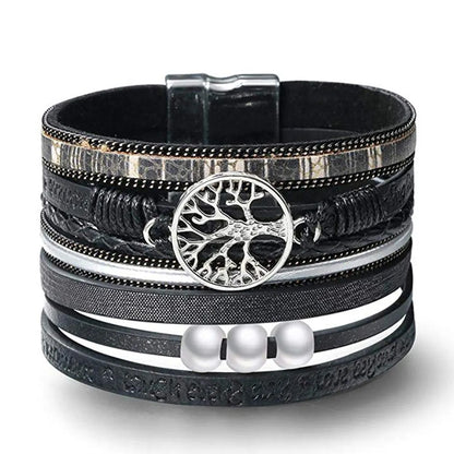 Ethnic Style Tree Pu Leather Alloy Braid Women's Bracelets