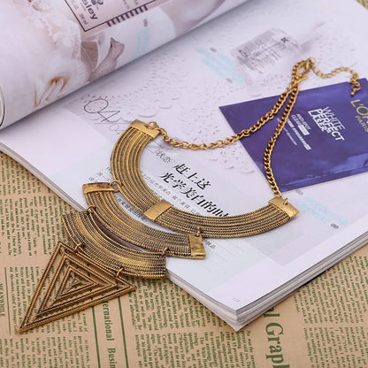 Ethnic Style Triangle Alloy Plating Women'S Sweater Chain