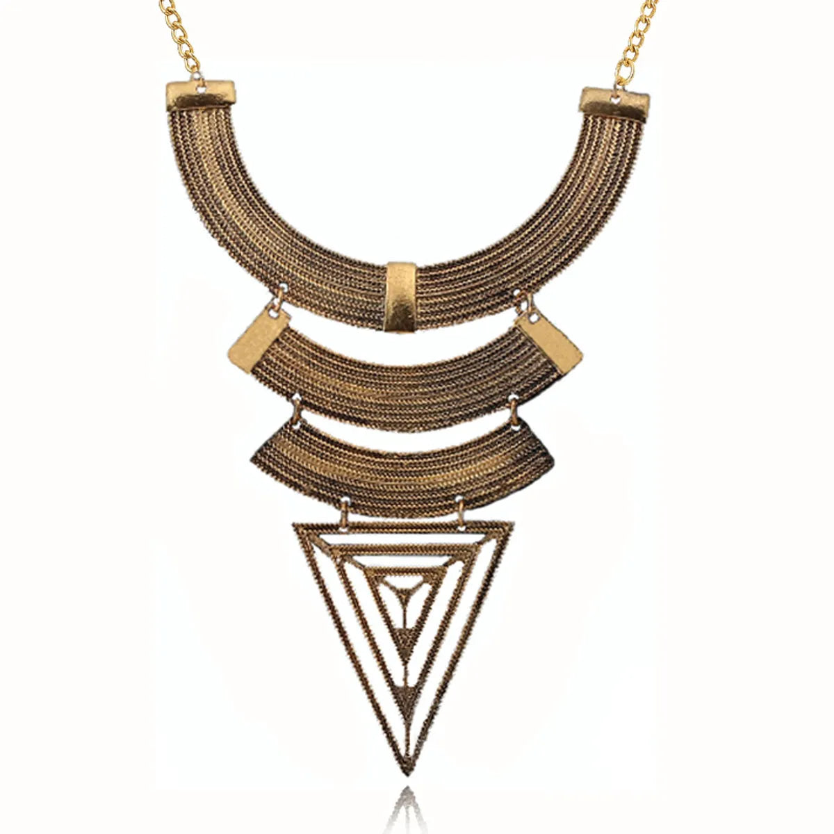 Ethnic Style Triangle Alloy Plating Women'S Sweater Chain