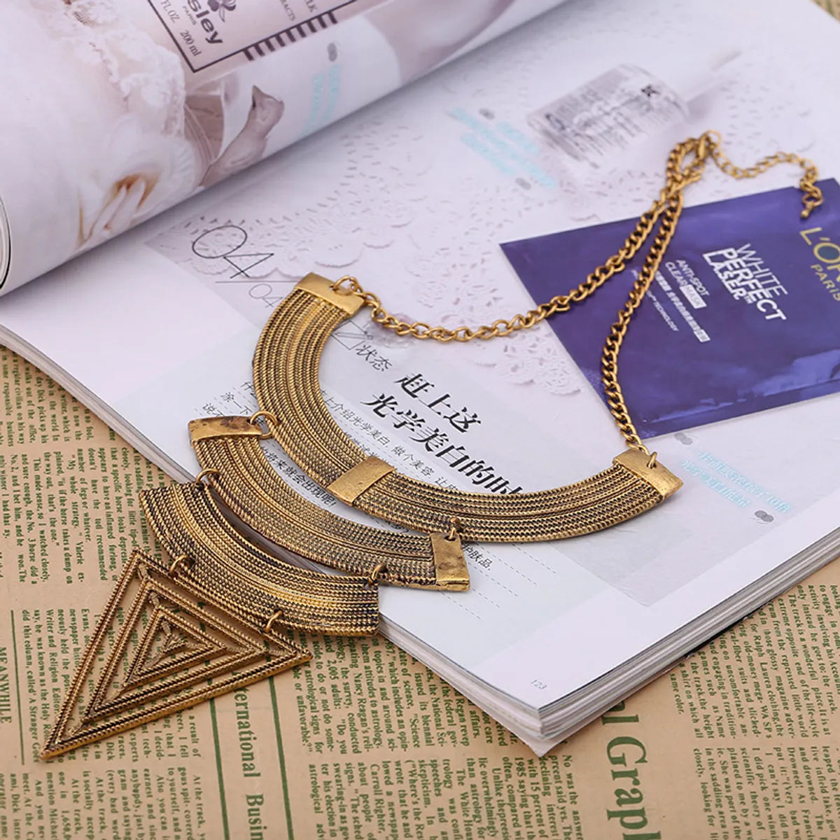 Ethnic Style Triangle Alloy Plating Women'S Sweater Chain