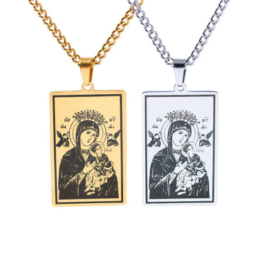 Ethnic Style Virgin Mary Stainless Steel Plating Necklace 1 Piece