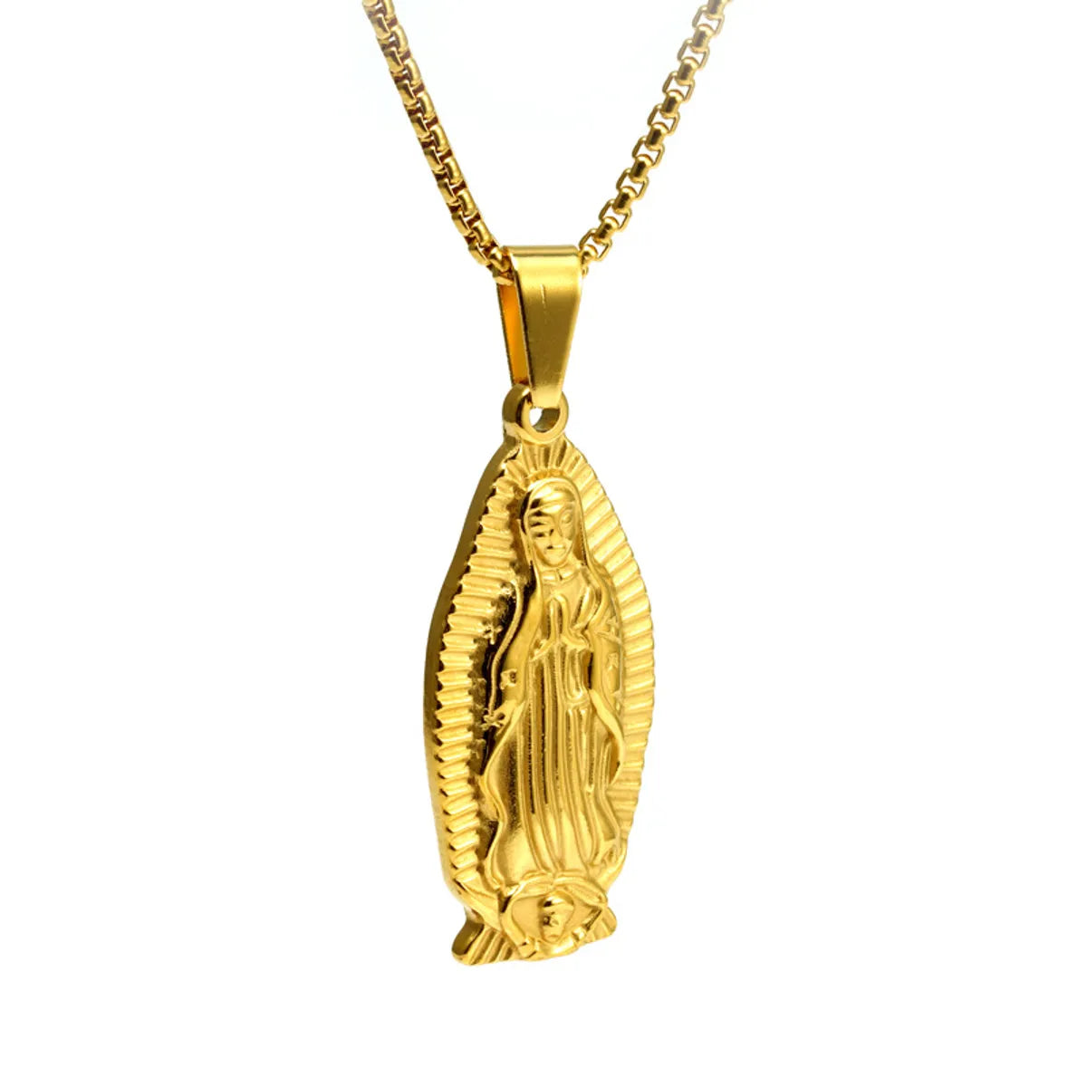 Ethnic Style Virgin Mary Stainless Steel Plating Pendant Necklace