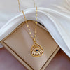 Wholesale Jewelry Ethnic Style Water Droplets Eye Titanium Steel Copper Zircon Plating Hollow Out Inlay Pendant Necklace