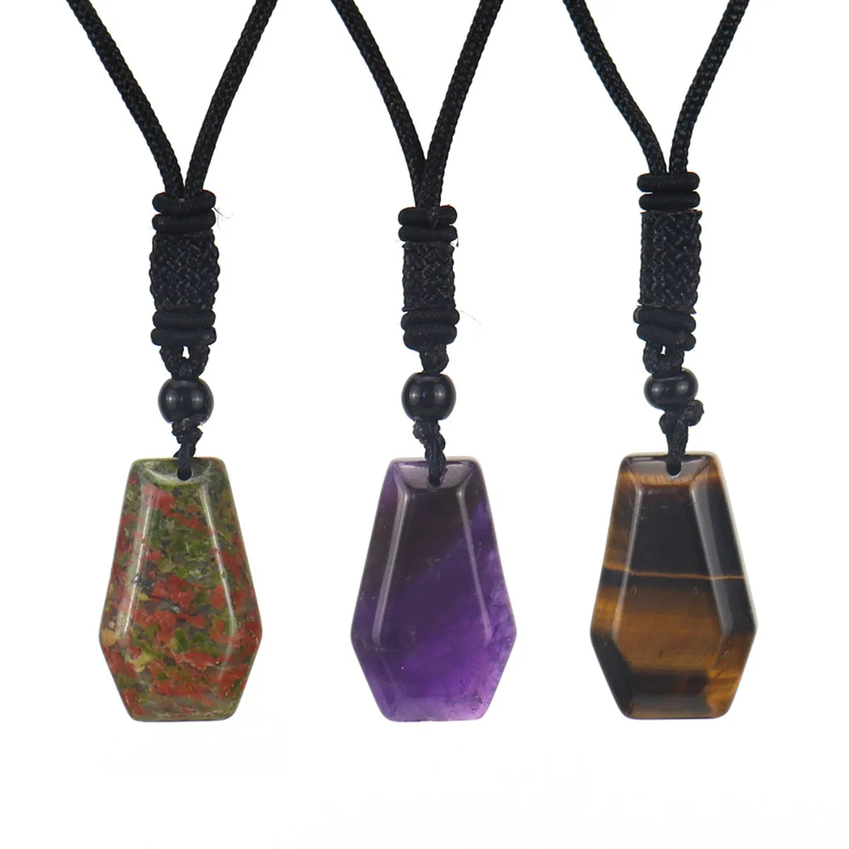 Ethnic Style Water Droplets Natural Stone Crystal Agate Pendant Necklace 1 Piece