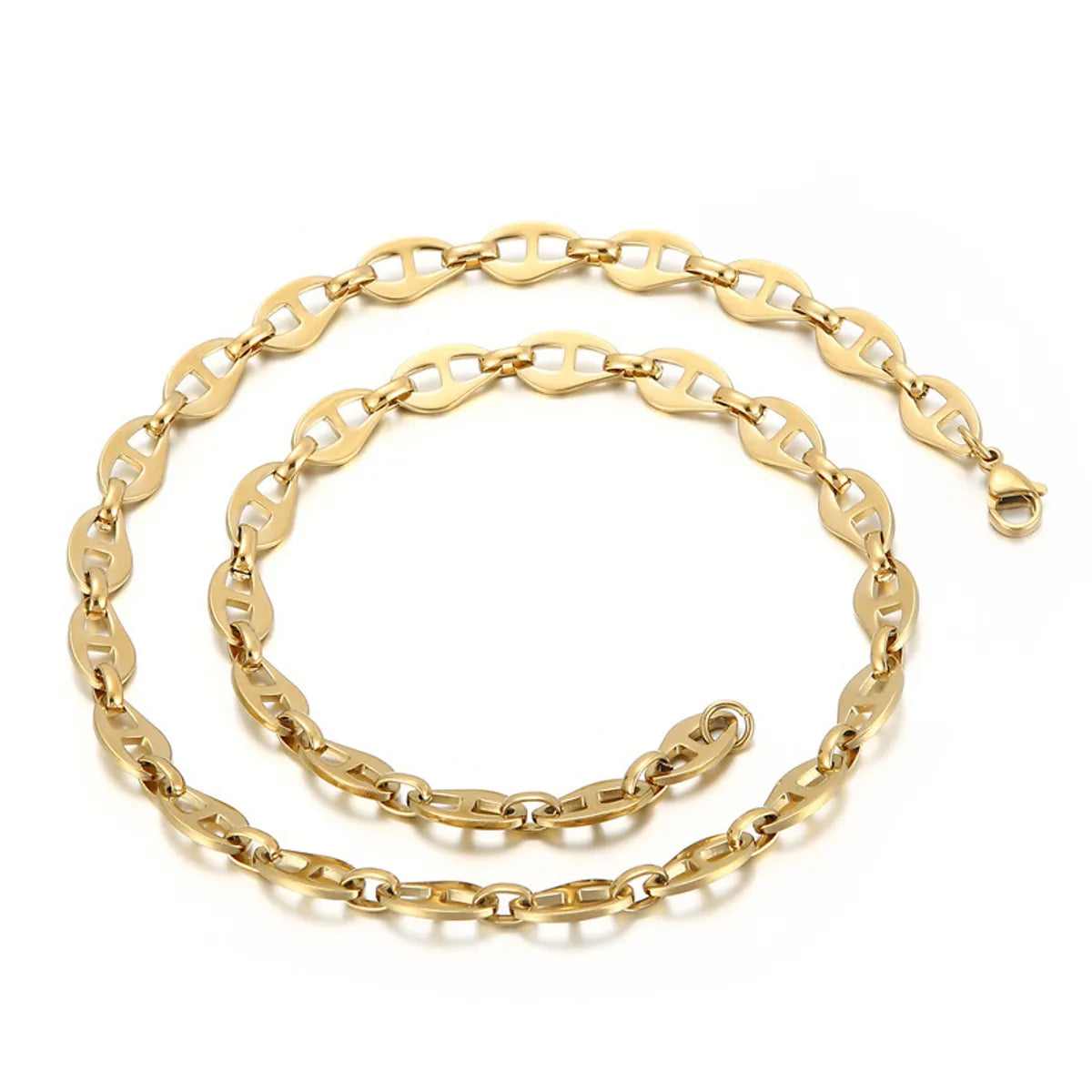 Europe America Geometric Chain 18k Gold-plated Necklace Bracelet Stainless Steel Jewelry