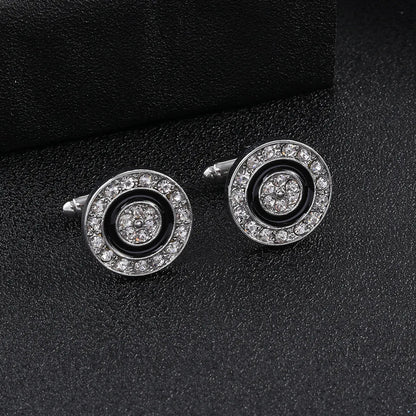 Creative Titanium Steel Electroplating Painted Diamond Shirt Cufflinks