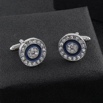 Creative Titanium Steel Electroplating Painted Diamond Shirt Cufflinks