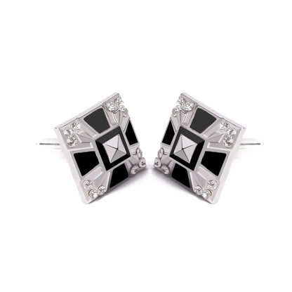 Creative Titanium Steel Electroplating Painted Diamond Shirt Cufflinks