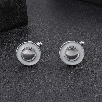 Creative Titanium Steel Electroplating Painted Diamond Shirt Cufflinks