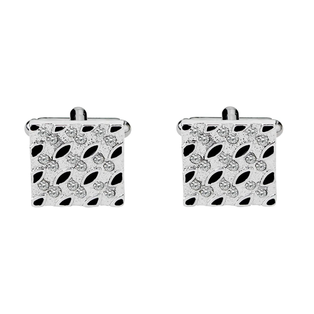 Creative Titanium Steel Electroplating Painted Diamond Shirt Cufflinks