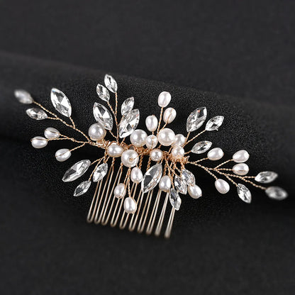 Women'S Sweet Solid Color Metal Insert Comb