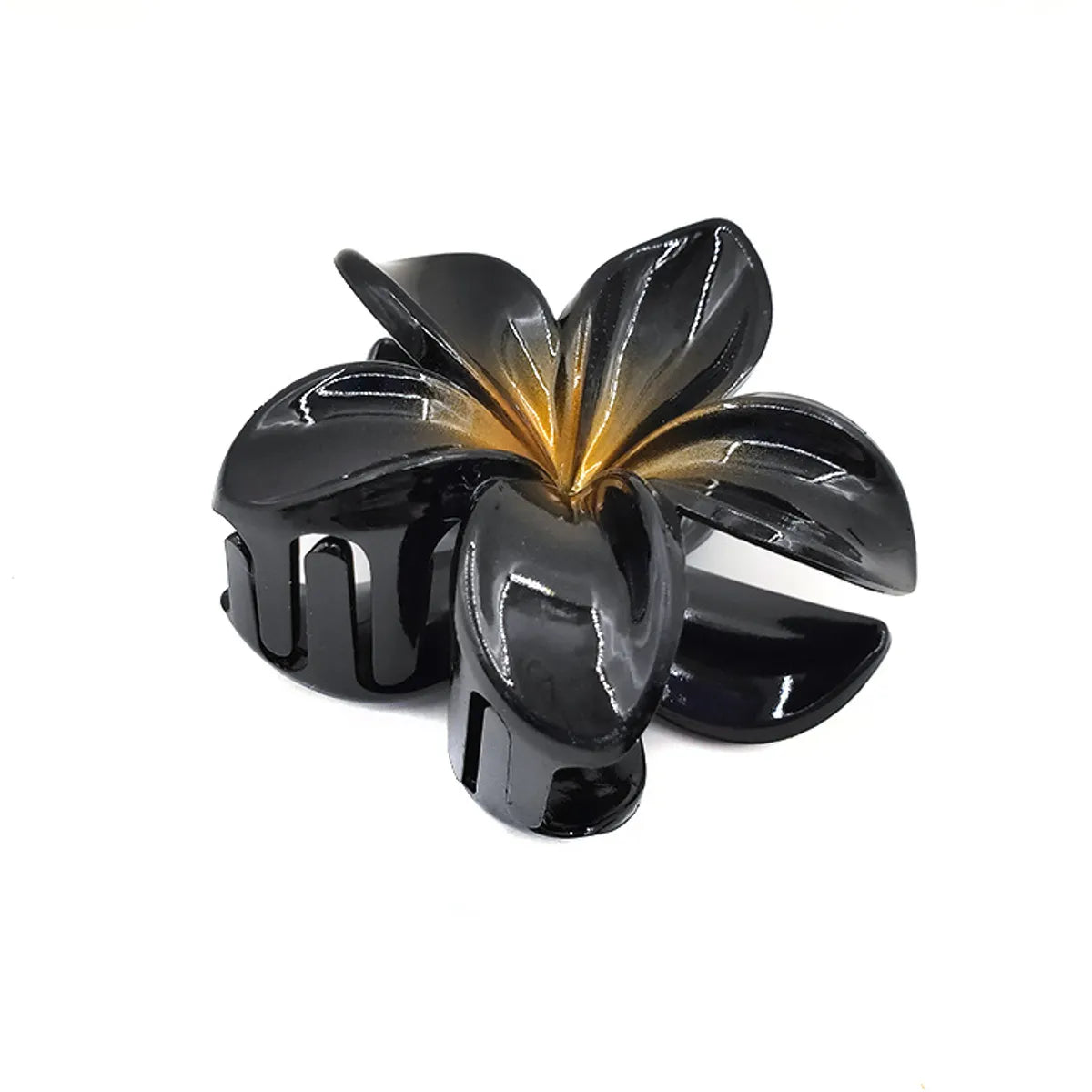 Europe And America Cross Border Hot Sale Plumeria Rubra Grip Black Bauhinia Side Barrettes Back Head Updo Shark Clip Hair Accessories