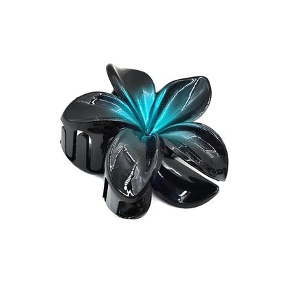 Europe And America Cross Border Hot Sale Plumeria Rubra Grip Black Bauhinia Side Barrettes Back Head Updo Shark Clip Hair Accessories