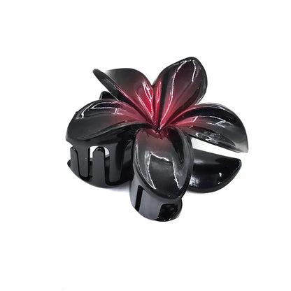 Europe And America Cross Border Hot Sale Plumeria Rubra Grip Black Bauhinia Side Barrettes Back Head Updo Shark Clip Hair Accessories