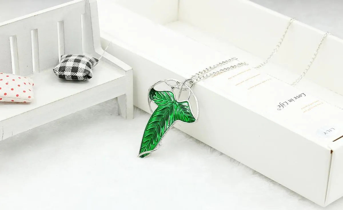 Europe And The United States Explosives Lord Of The Rings Elf Leaf Brooch Necklace