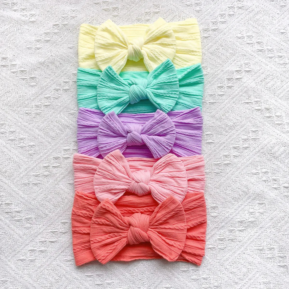 Europe And The United States New Soft Nylon Children'S Hair Band 5PCs Set Baby Bow Elastic Headscarf Baby Hair Band