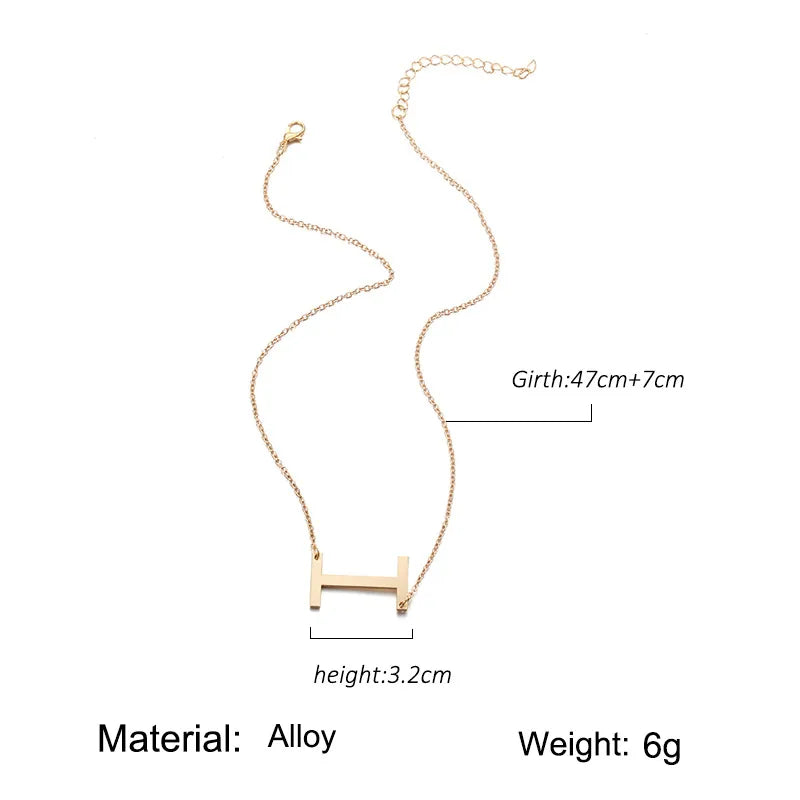 Europe And America Cross Border Hot Sale 26 English Letters Pendant Fashion Necklace Personalized Creative Clavicle Chain Female Accessories Wholesale