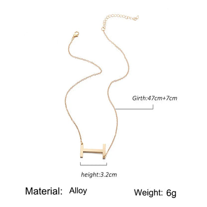 Europe And America Cross Border Hot Sale 26 English Letters Pendant Fashion Necklace Personalized Creative Clavicle Chain Female Accessories Wholesale