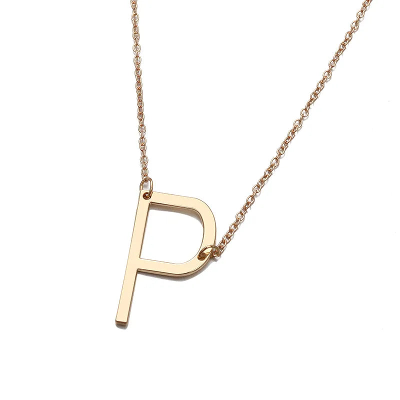 Europe And America Cross Border Hot Sale 26 English Letters Pendant Fashion Necklace Personalized Creative Clavicle Chain Female Accessories Wholesale