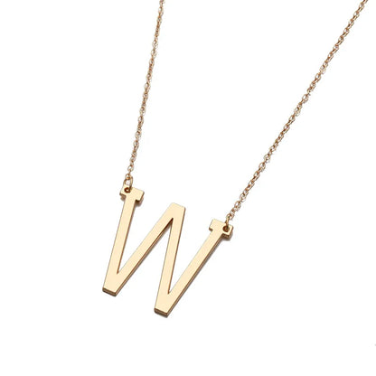 Europe And America Cross Border Hot Sale 26 English Letters Pendant Fashion Necklace Personalized Creative Clavicle Chain Female Accessories Wholesale