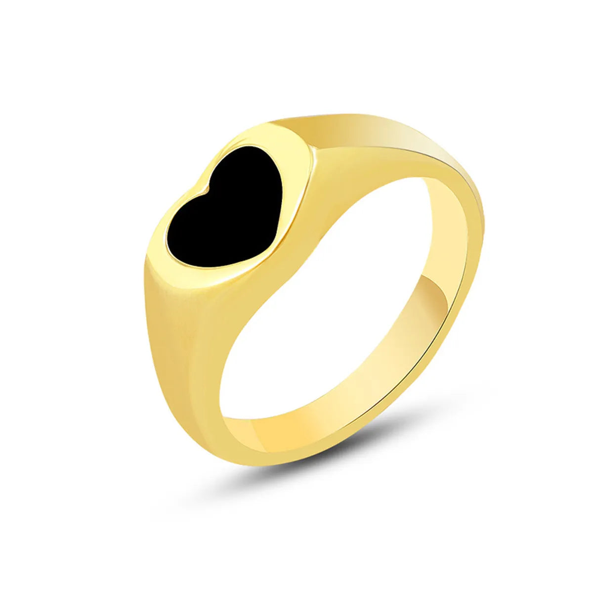 European And American Black Heart Ring Fashion Finger Ring Titanium Steel Ring