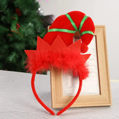 European And American Children'S Hair Accessories Elves Hat Christmas Hairband Halloween Funny European And American LED Light Headdress Spot Wholesale