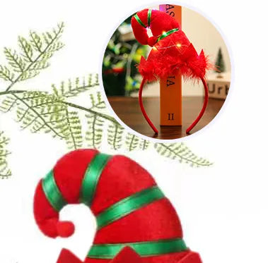 European And American Children'S Hair Accessories Elves Hat Christmas Hairband Halloween Funny European And American LED Light Headdress Spot Wholesale