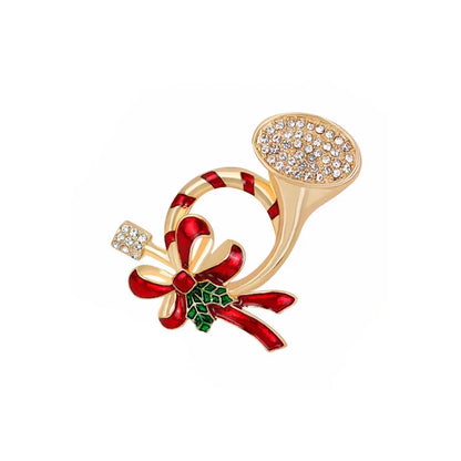 Christmas Brooch Crutches Elk Snowflake Snowman Christmas Tree Wreath Bell Boots Pin Corsage Hot Sale