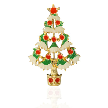 Christmas Brooch Crutches Elk Snowflake Snowman Christmas Tree Wreath Bell Boots Pin Corsage Hot Sale